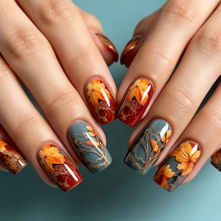 Artistic Autumn-Themed Nail Art Enhancements Kalsten