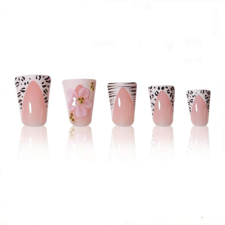 Decorative Floral Acrylic Nail Enhancements Kalsten