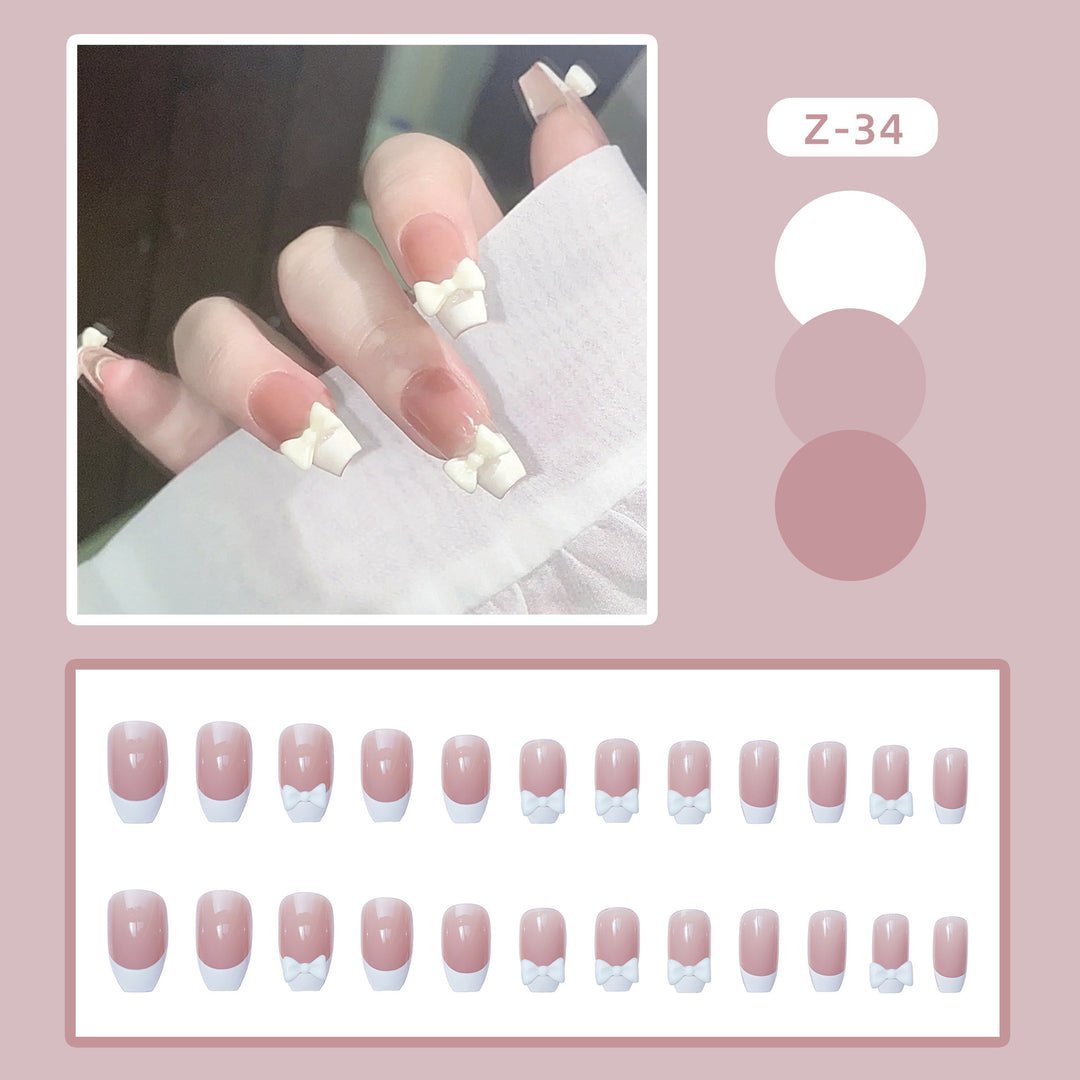 Decorative Bow Accent Press-On Nails