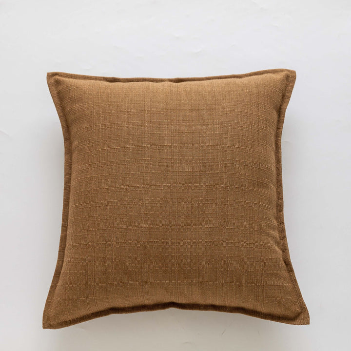 Square Natural Slub Linen Accent Cushion Cover with Welt Trim