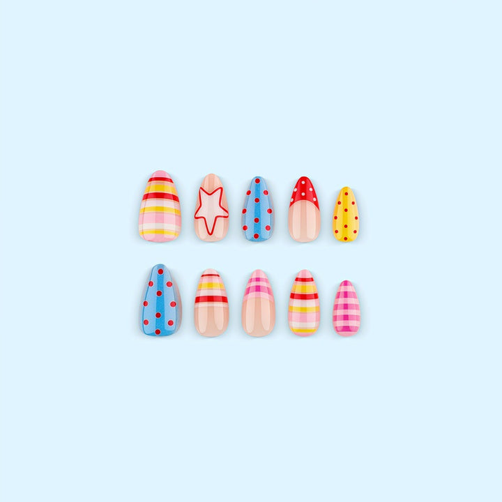 Creative Nail Art Set with Colorful Patterns Kalsten