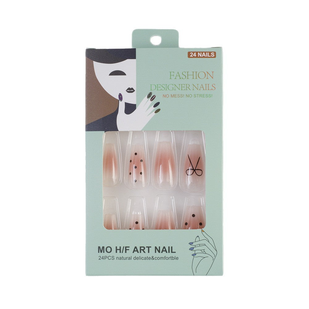 Artificial nails with modern dot design and elegant accents Kalsten