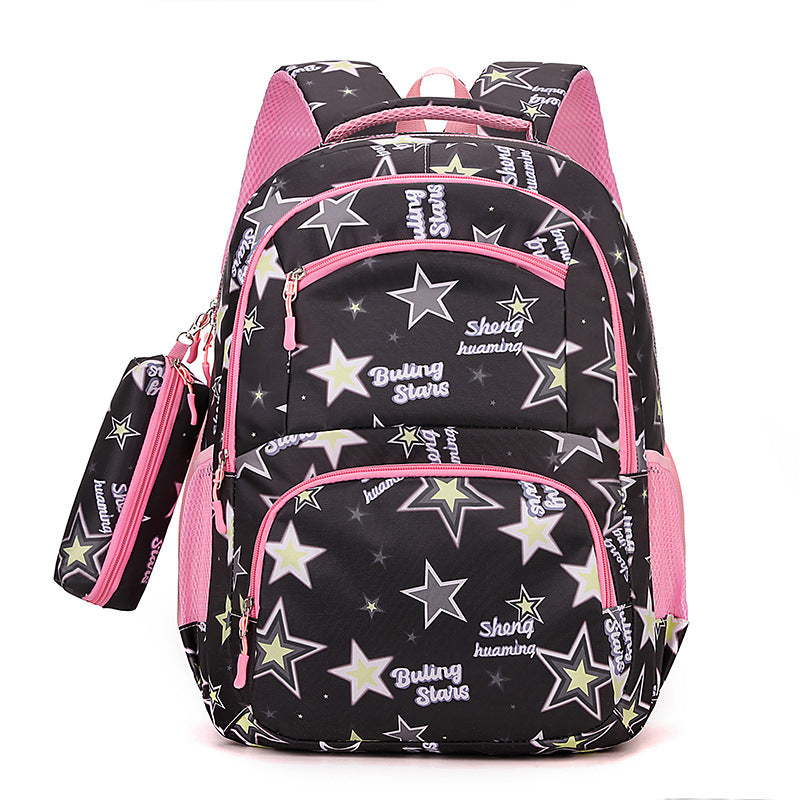 Colorful Star Print School Backpack