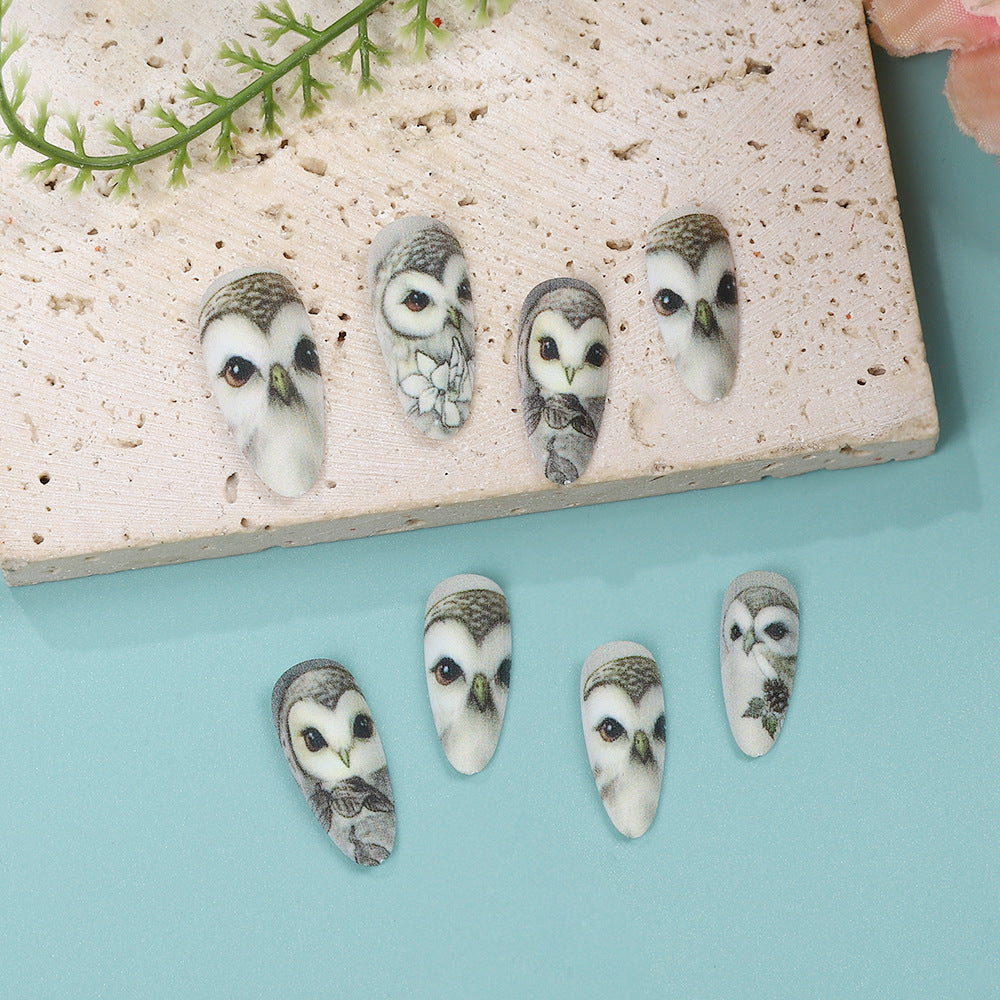 Artificial nails with owl design Kalsten