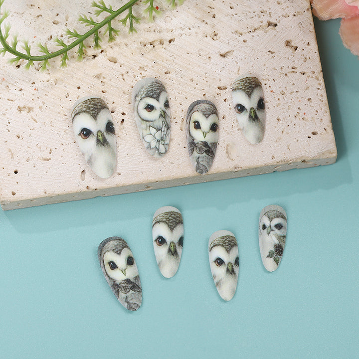 Artificial nails with owl design Kalsten