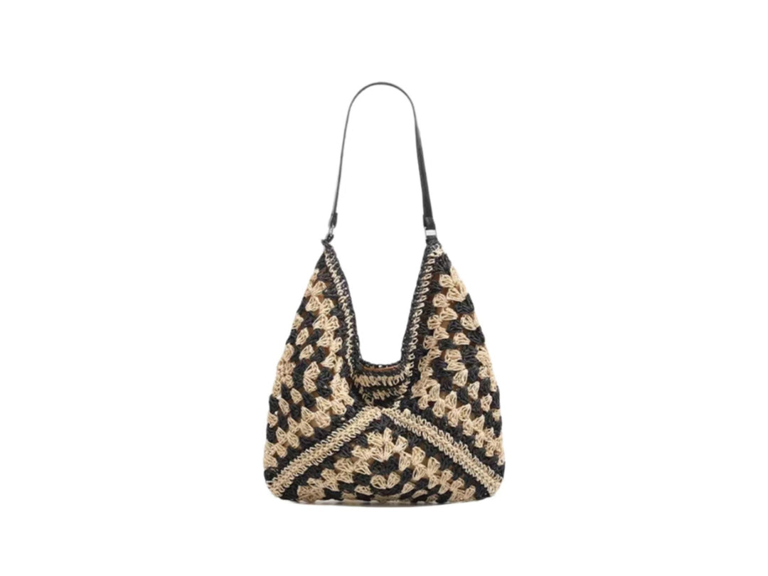 Handbag with Artistic Macrame Design and Flexible Carrying Comfort Kalsten
