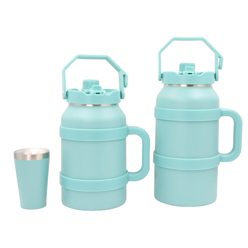 Ladies Insulated Stainless Steel Thermo Bottle with Practical Carry Handle Kalsten