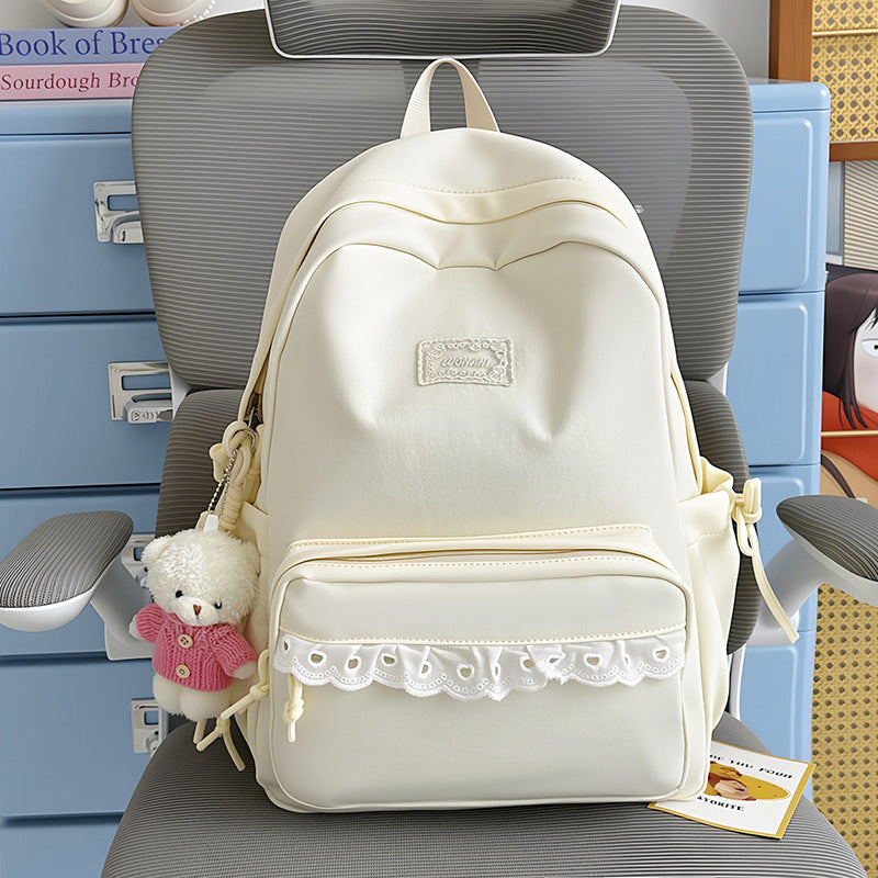 Decorative Lace-Trimmed School Backpack Kalsten
