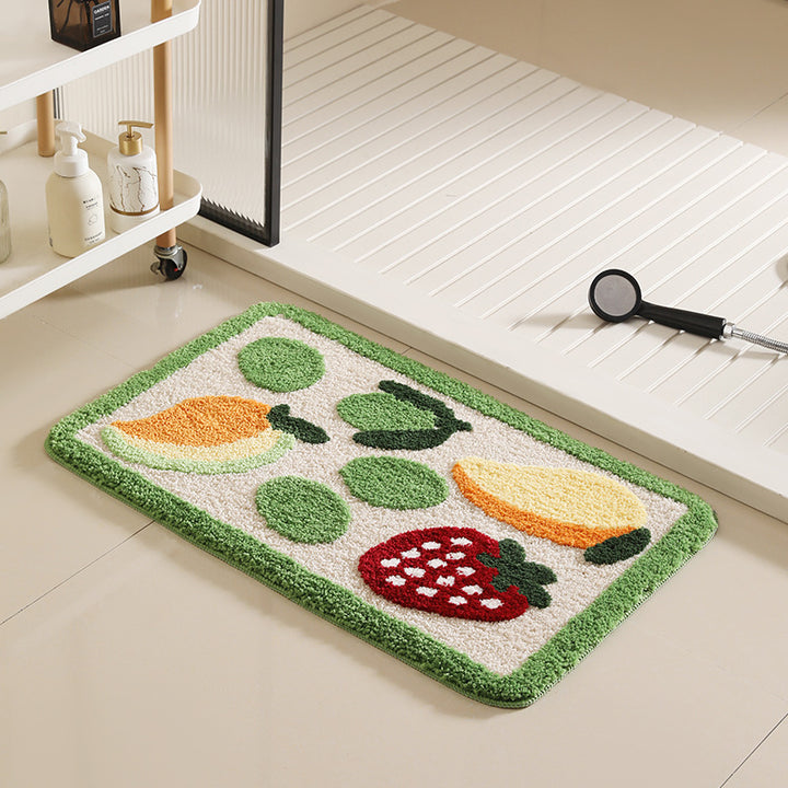 Decorative Fruit-Themed Bath Rug Kalsten
