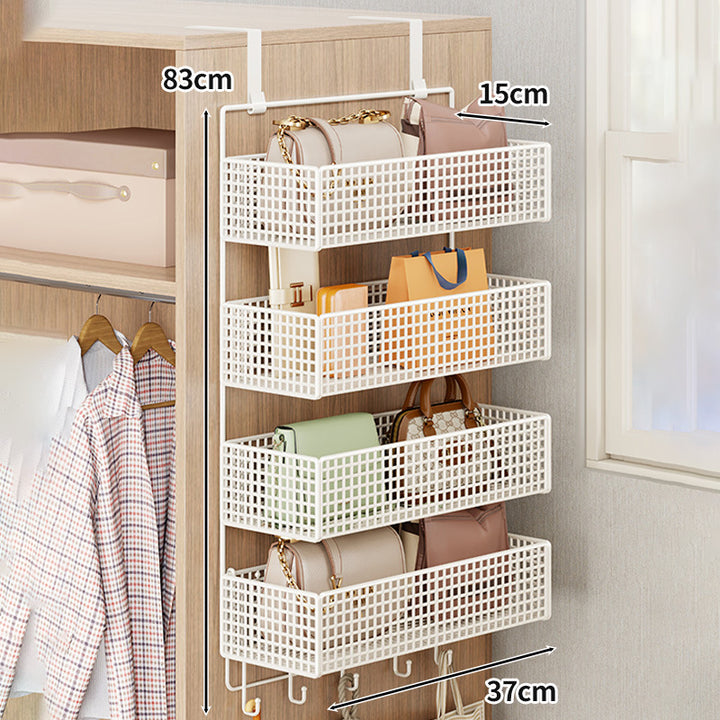 Overdoor Mesh Storage Organizer with Hooks