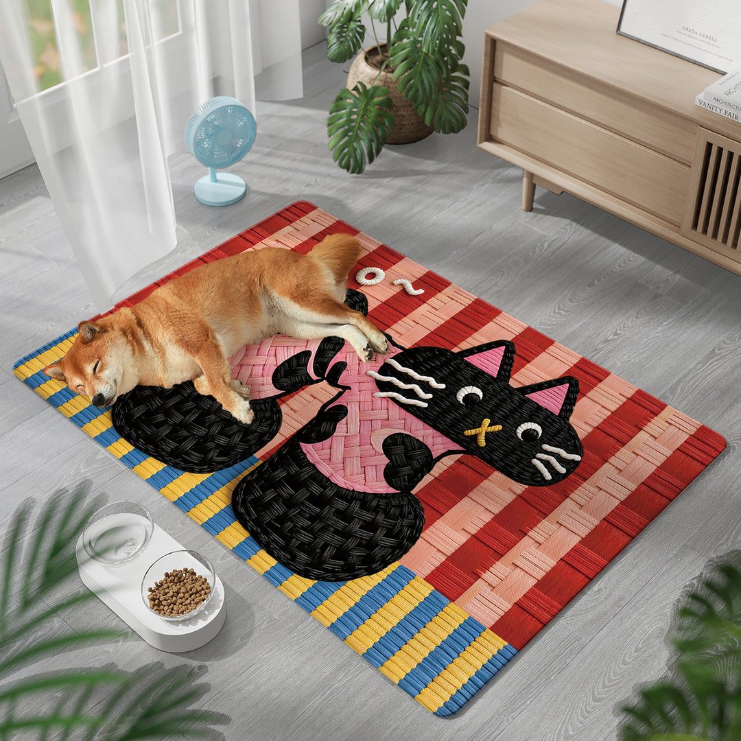Playful Cat-Themed Pet Comfort Mat Kalsten