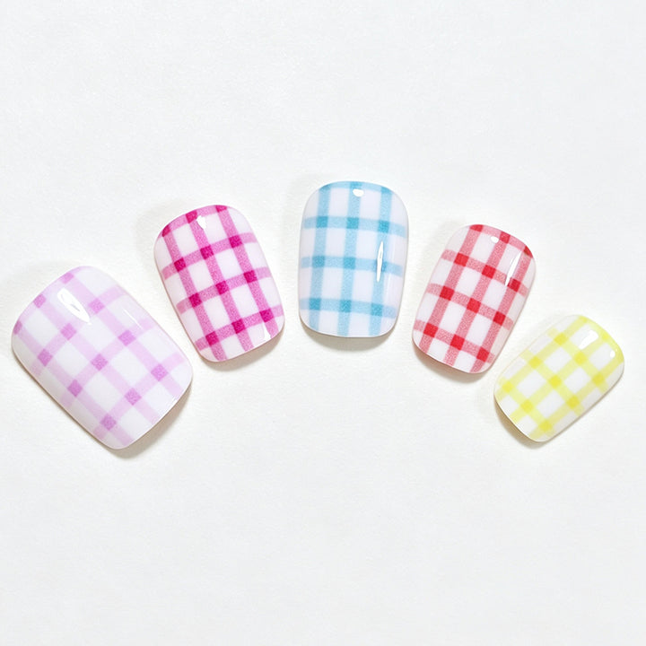 Gingham Pattern Nail Art Wraps Kalsten