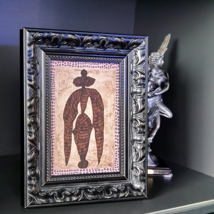 Framed Art Print with Abstract Silhouette Design