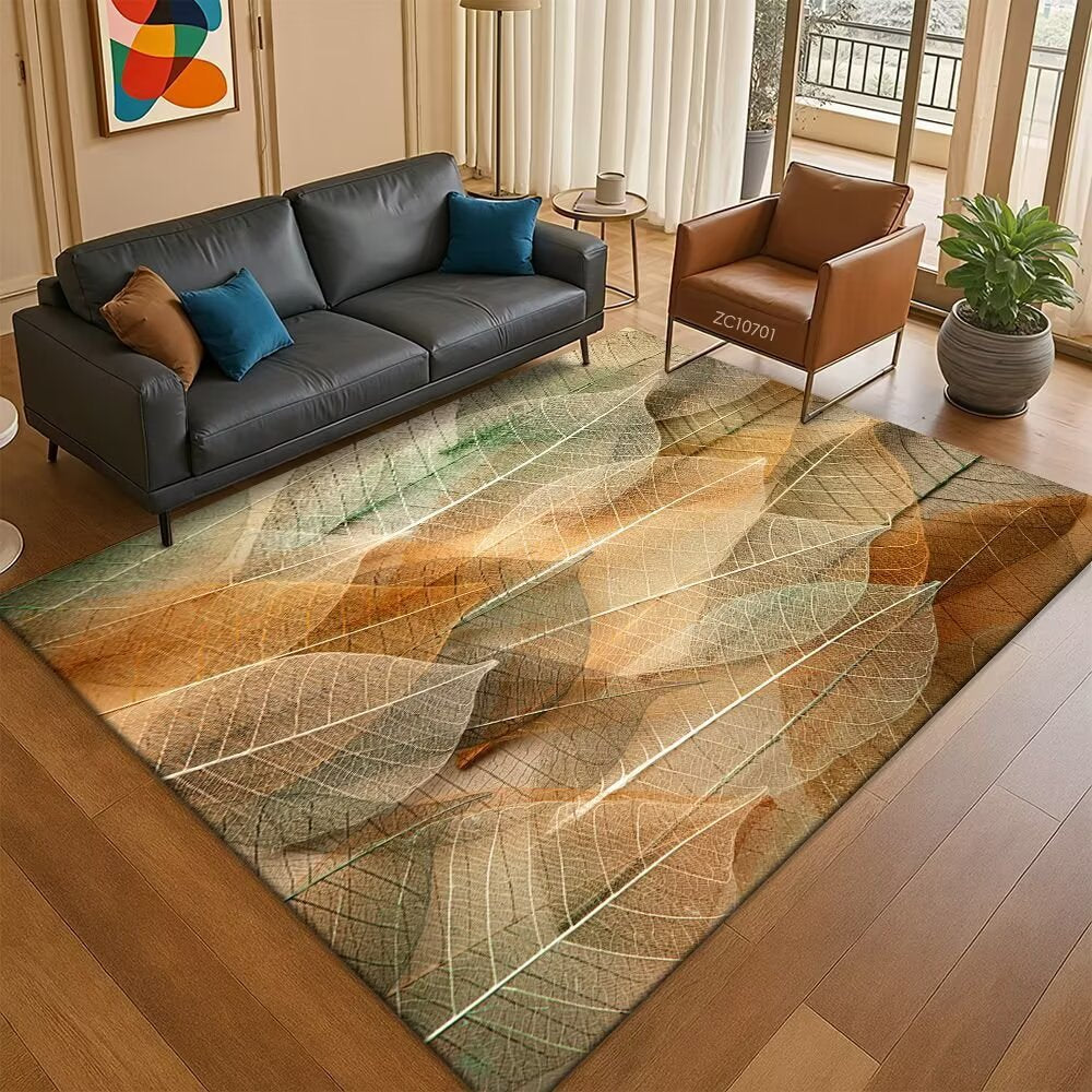 Leaf-Patterned Area Rug Kalsten