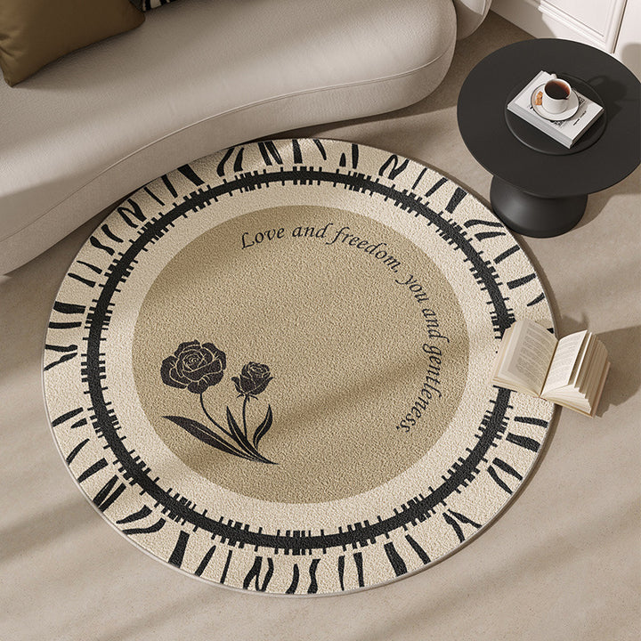 Round Motivational Area Rug Kalsten