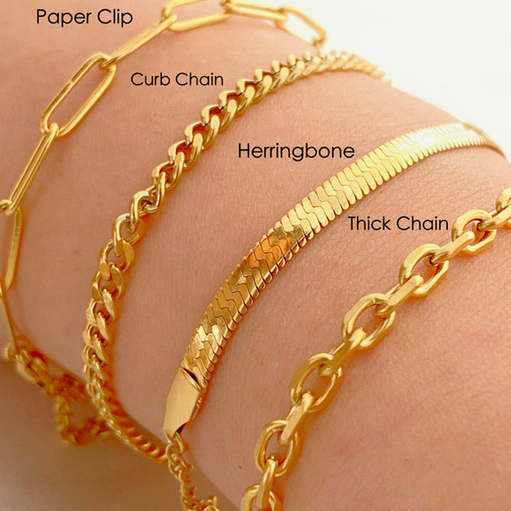 Layered Gold Chain Bracelet Set Kalsten