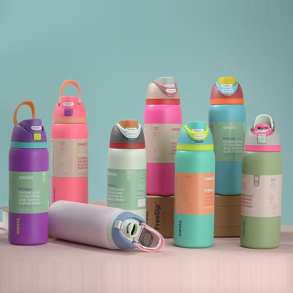 Double-Wall Vacuum Insulated Stainless Steel Travel Bottle With Flip Straw Leakproof Lid And Character Print