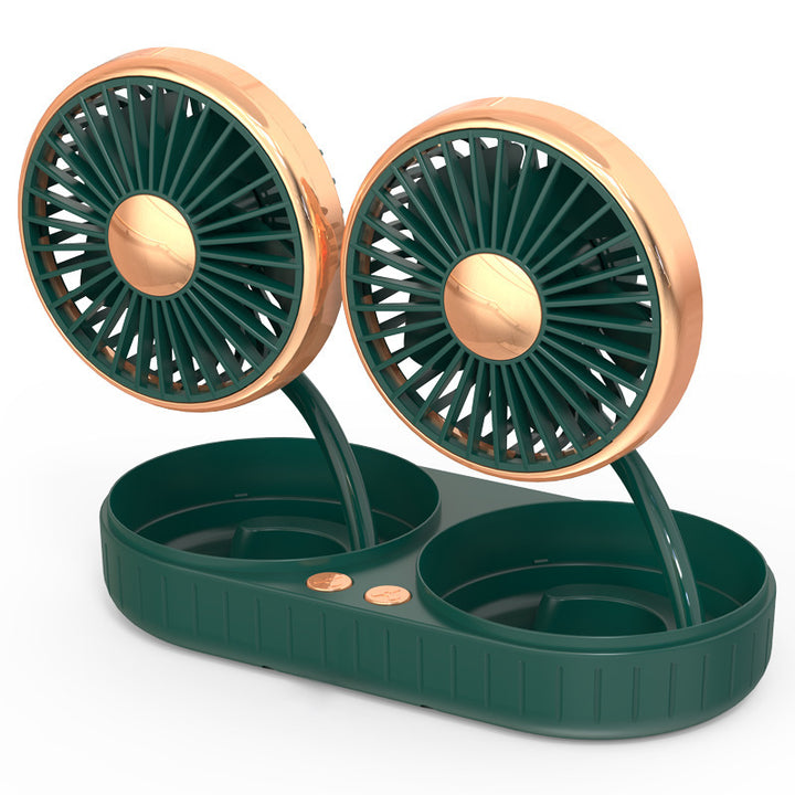 Dual-Head Portable Cooling Fan with Adjustable Speed Kalsten