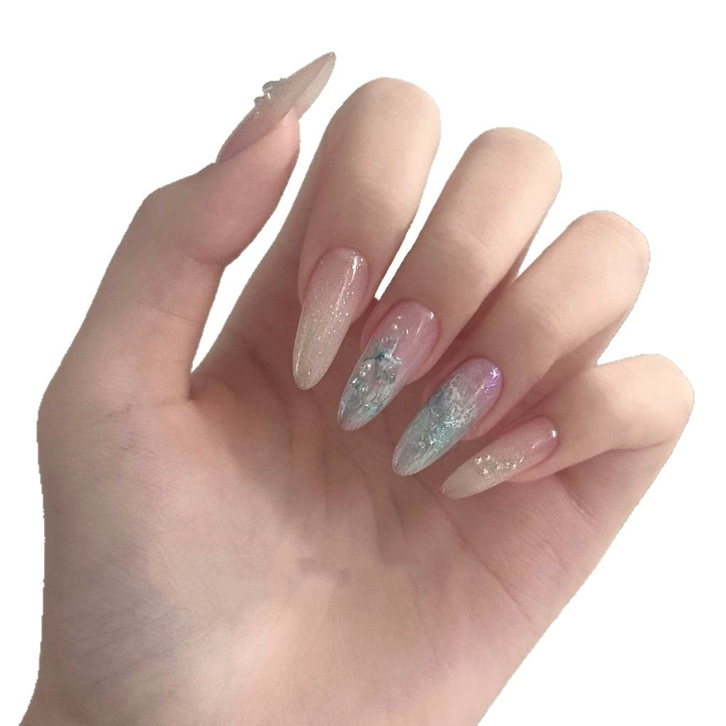 Artistic Glitter Stiletto Nail Enhancements