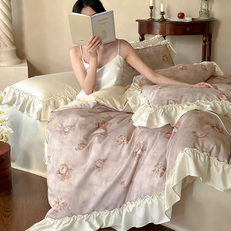 Cotton satin bedding set