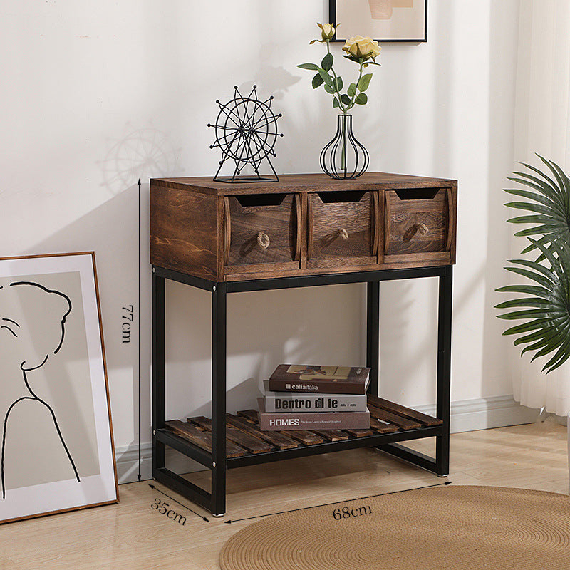 Rustic Wooden Console Table with Storage Kalsten