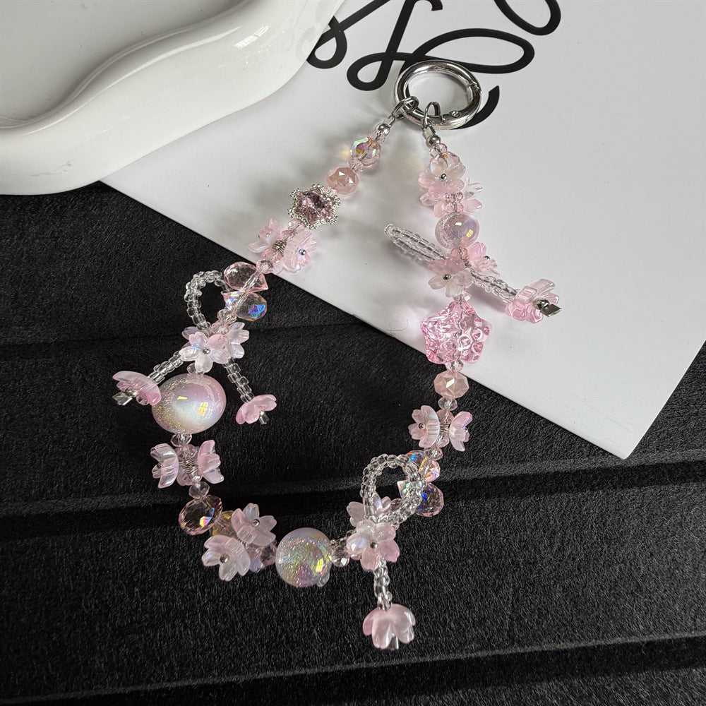 Elegant Floral Beaded Charm Keychain Kalsten