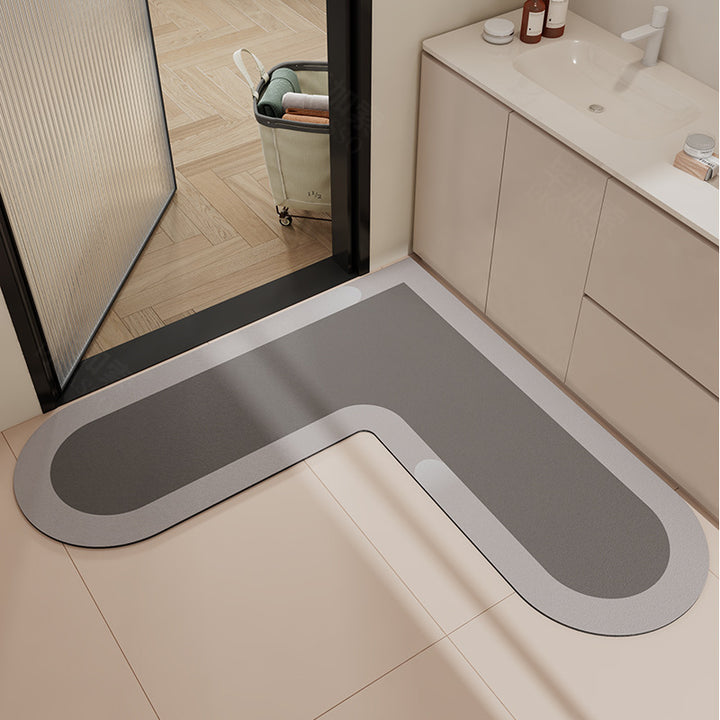 L-Shaped Non-Slip Bathroom Mat Kalsten