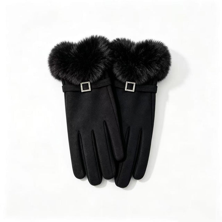Luxury Faux Fur Trimmed Dress Gloves Kalsten