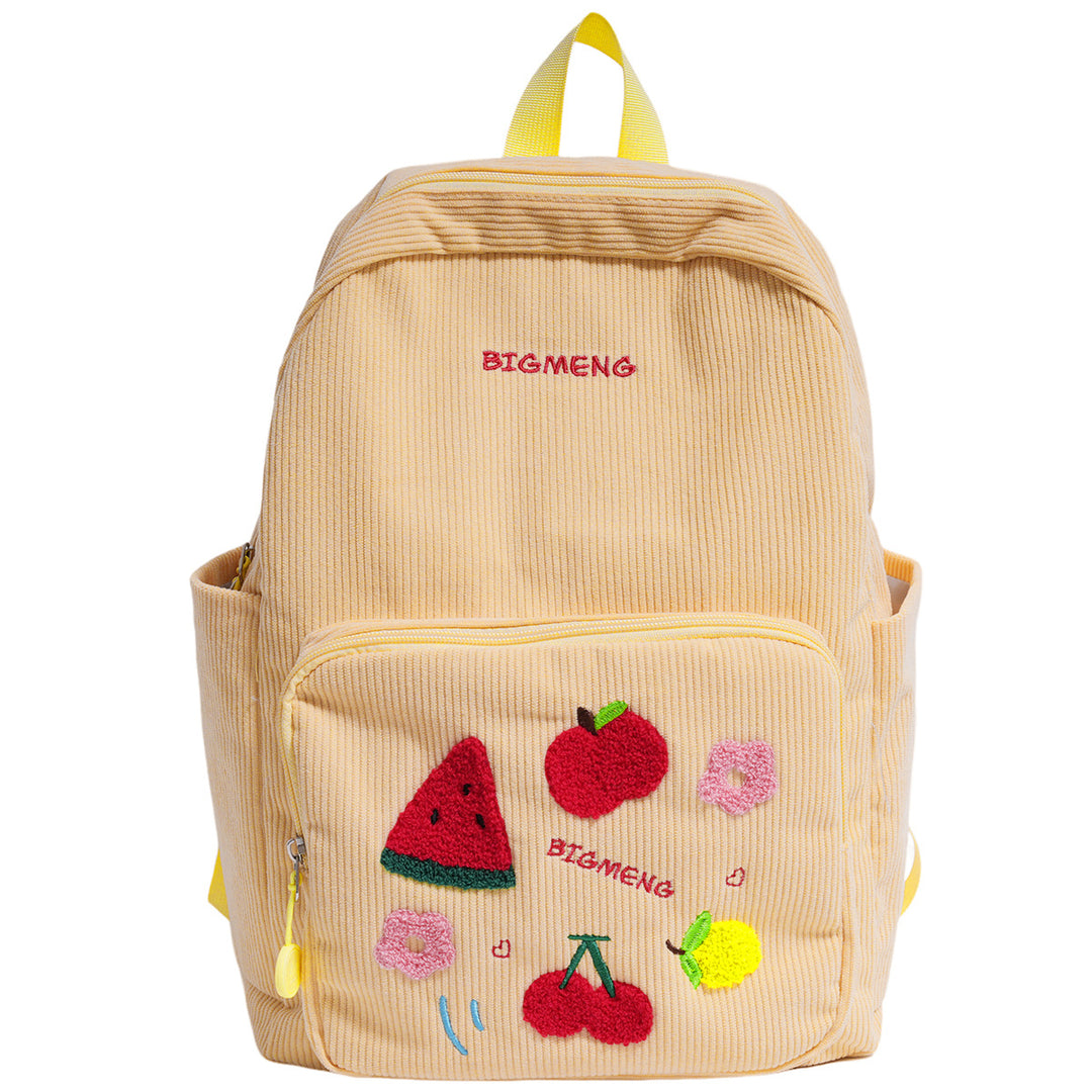 Stylish Embroidered Fruit Pattern Backpack Kalsten