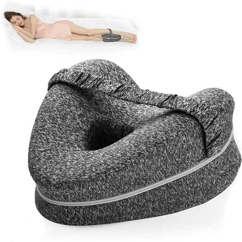 Contoured Knee Pillow With Center Cutout For Side Sleeper Hip Spine Alignment
