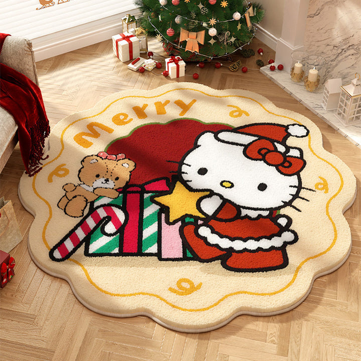 Cartoon Christmas Themed Area Rug