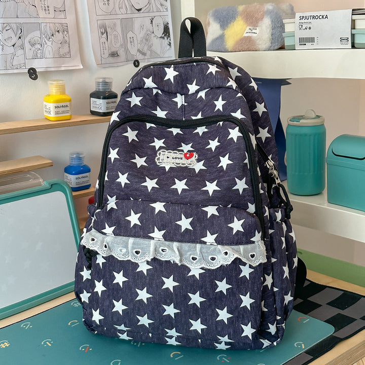 Trendy Star-Print School Backpack Kalsten