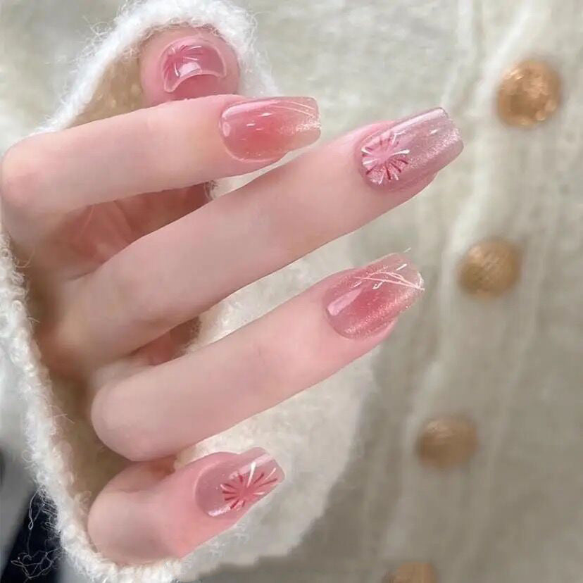 Acrylic nail set with glamorous accents and sparkling finish Kalsten