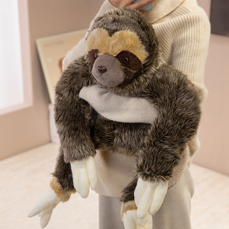 Lifelike Lying-Down Sloth Plush with Extra-Long Arms and Ultra-Soft Faux Fur Kalsten