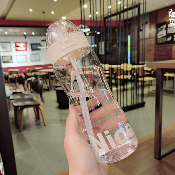 Women Ergonomic Sports Water Bottle with Integrated Straw Function Kalsten