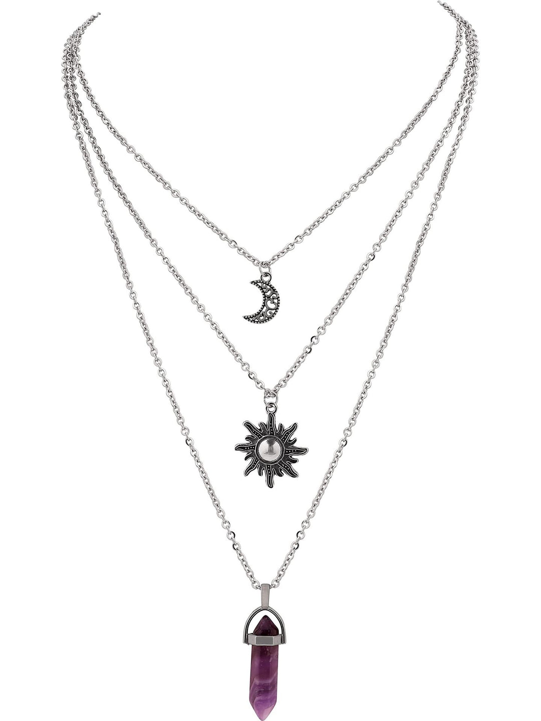 Layered Celestial Pendant Necklace Kalsten