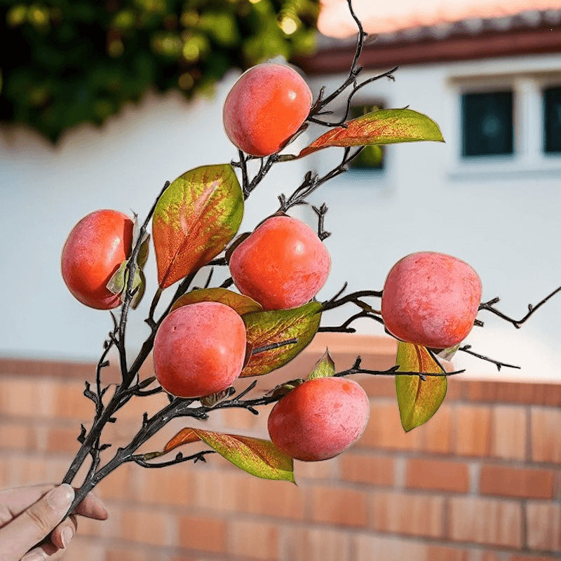Realistic Decorative Faux Persimmon Branch