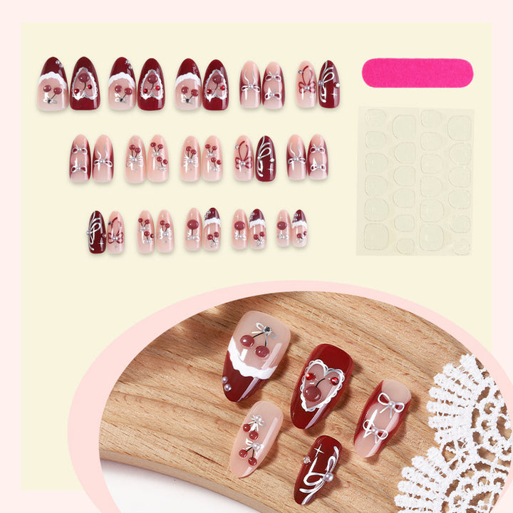 Creative nail art set with romantic heart and bow motifs Kalsten