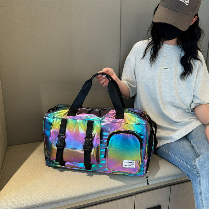 Iridescent Multi-Pocket Travel Duffel Bag Kalsten