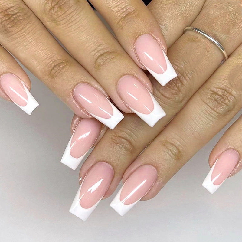 Elegant artificial nails with French design Kalsten