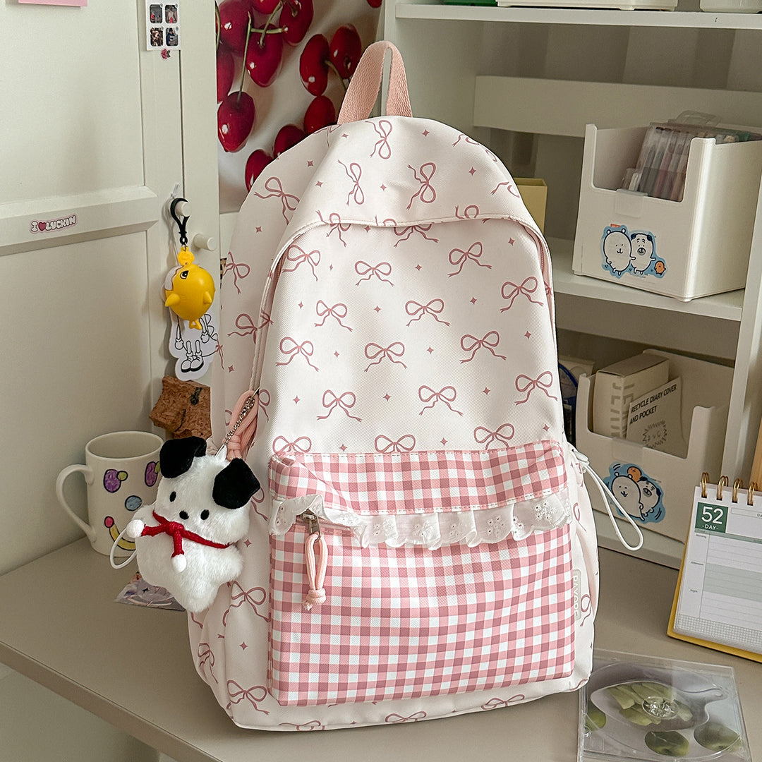 Decorative Bow-Embellished Backpack Kalsten