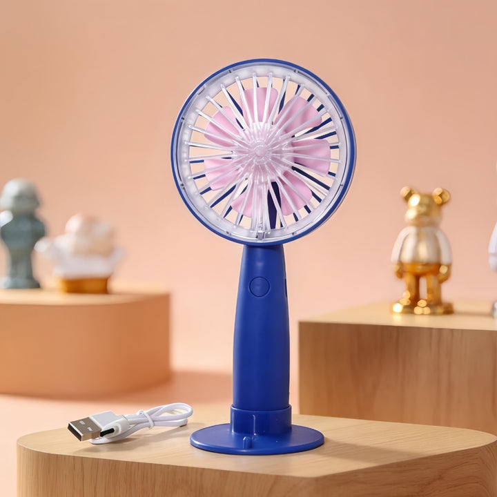 Women Portable Mini Hand Fan with Flexible USB Charging Function Kalsten