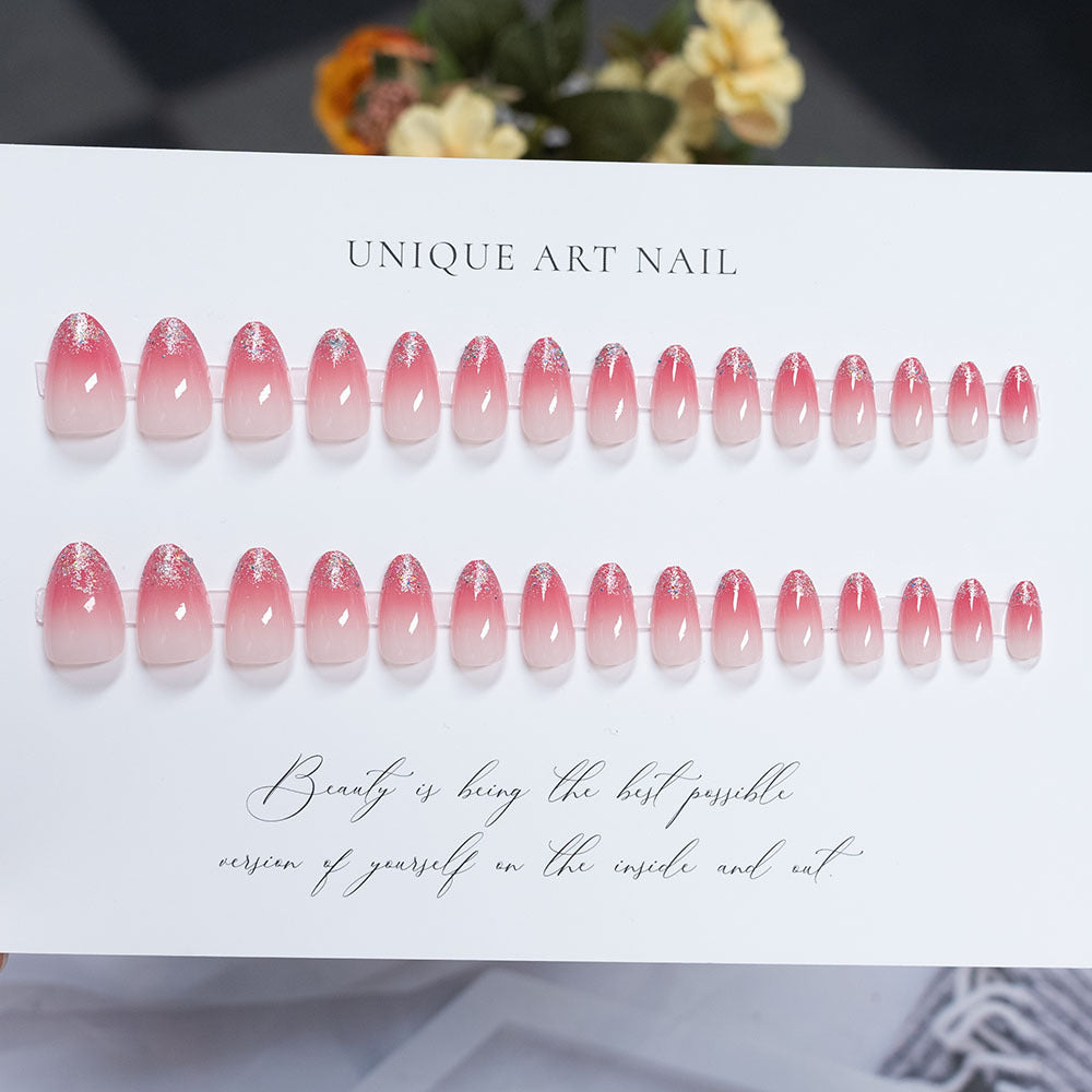 Artistic Glitter Gradient Press-On Nails