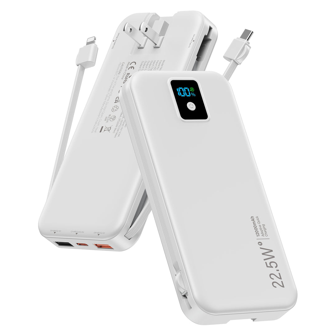 Power bank with digital LCD display and integrated charger Kalsten