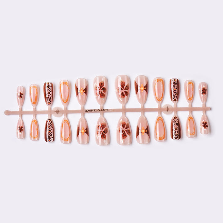 Artistic Press-On Nail Art Set with Floral and Animal Prints Kalsten