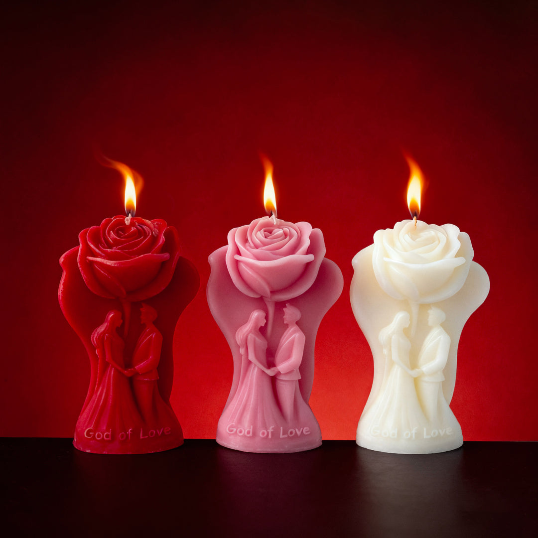 Romantic Embrace Rose Candle