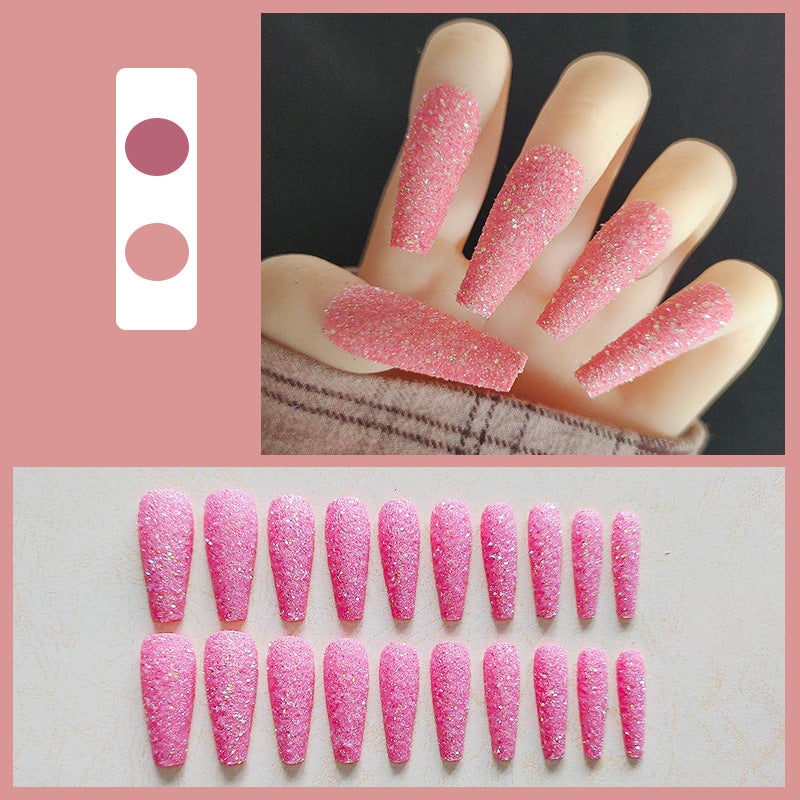 Glossy Long Coffin Press-On Nails Set