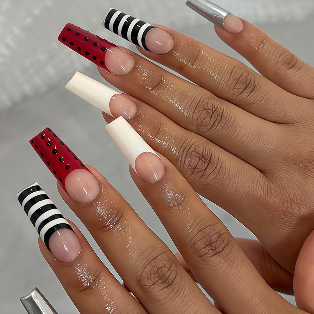 Decorative Long Press-On Nail Art Tips Kalsten