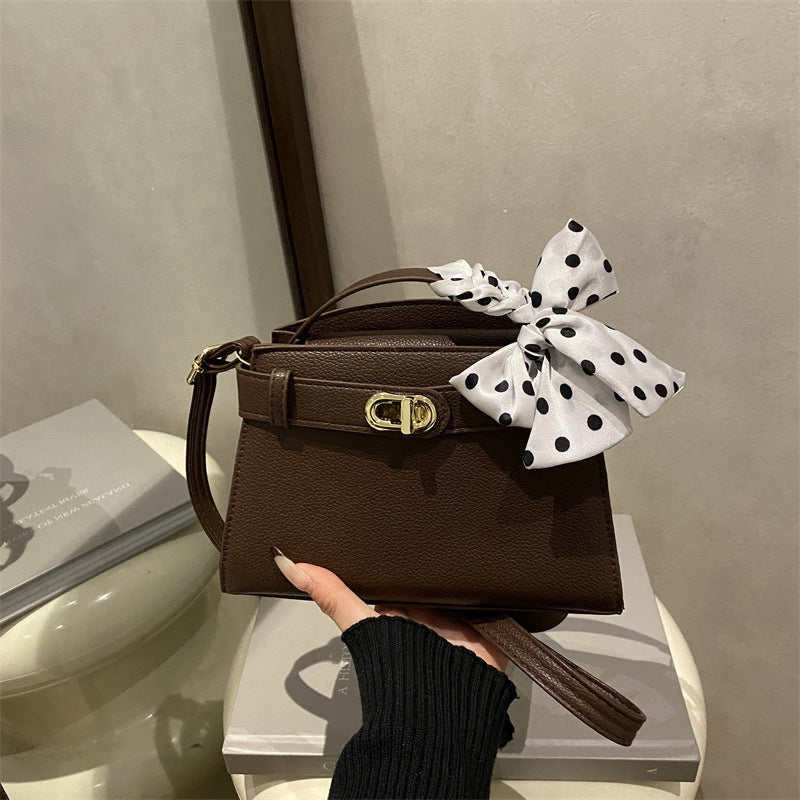 Structured Handbag with Decorative Bow