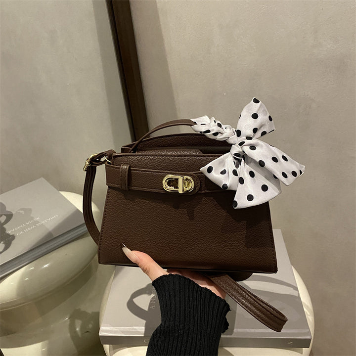 Structured Handbag with Decorative Bow